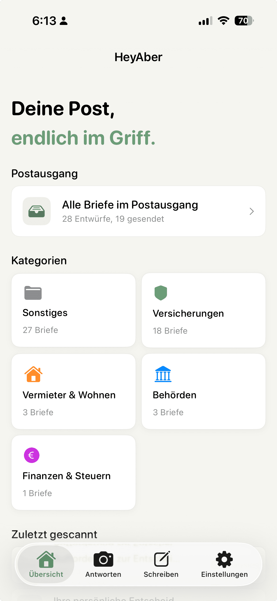 ABER App – Deine Post, endlich im Griff